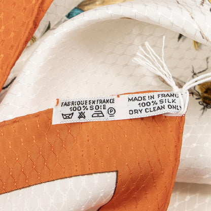 Hermes Scarf Orange Jacquard Silk — view 5