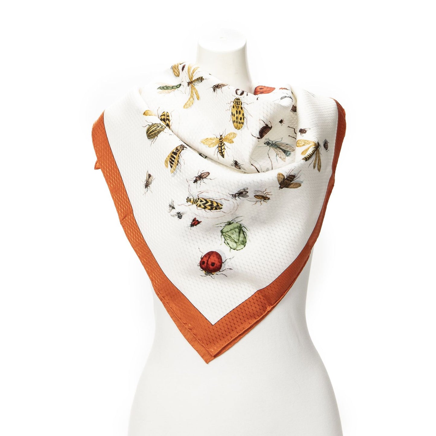 Hermes Scarf Orange Jacquard Silk