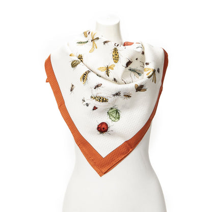 Hermes Scarf Orange Jacquard Silk