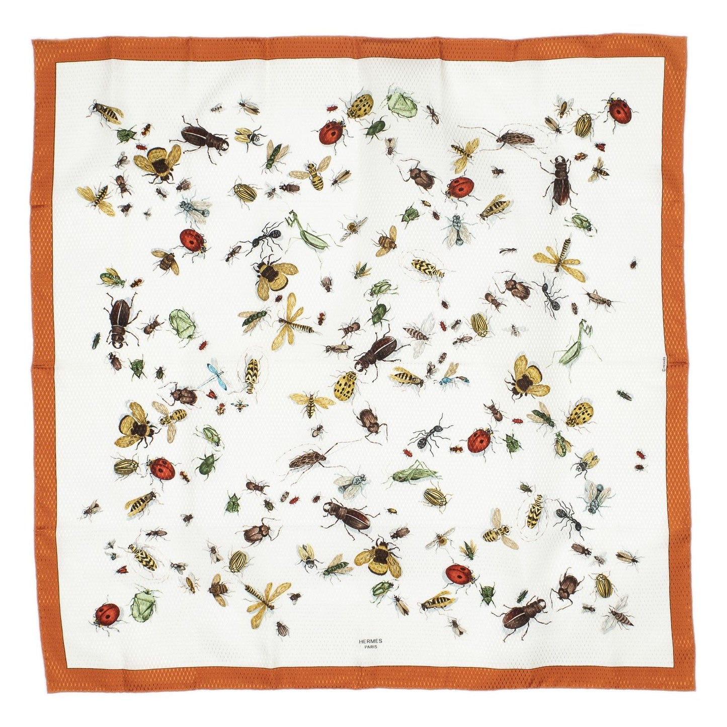 Hermes Scarf Orange Jacquard Silk — view 2