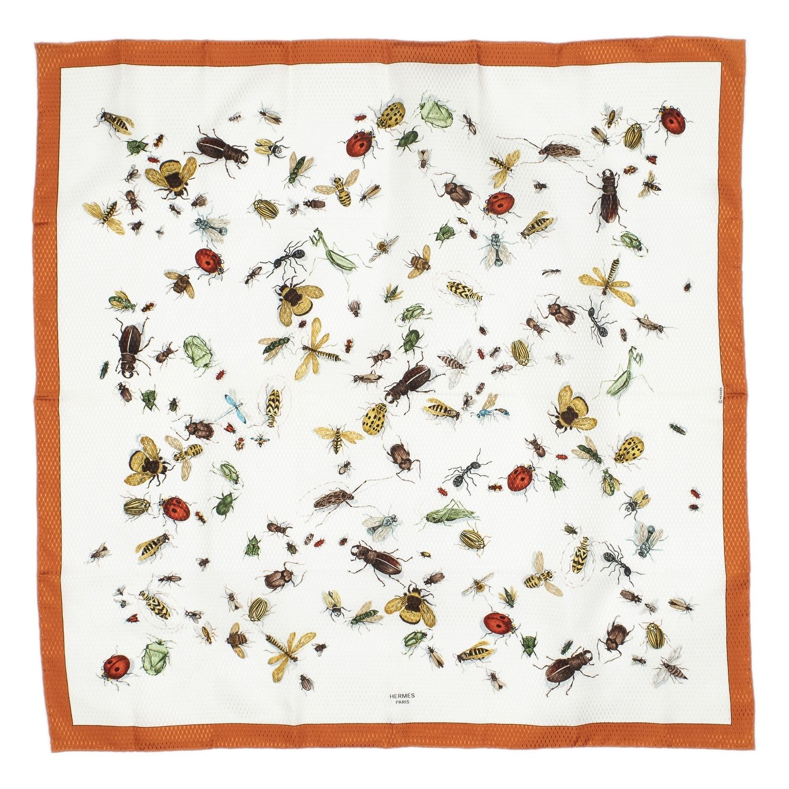 Hermes Scarf Orange Jacquard Silk — view 2