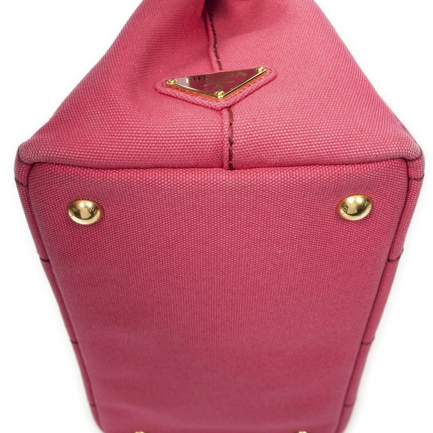 Prada Canapa Small Tote Fuchsia Pink Canvas — view 7