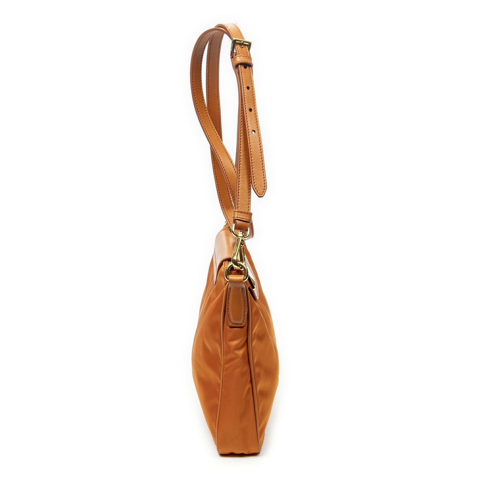Prada Small Zip Crossbody Orange Nylon Canvas — view 4