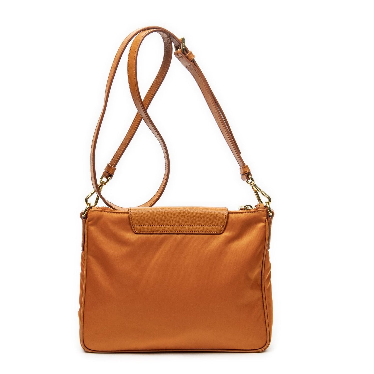 Prada Small Zip Crossbody Orange Nylon Canvas — view 5