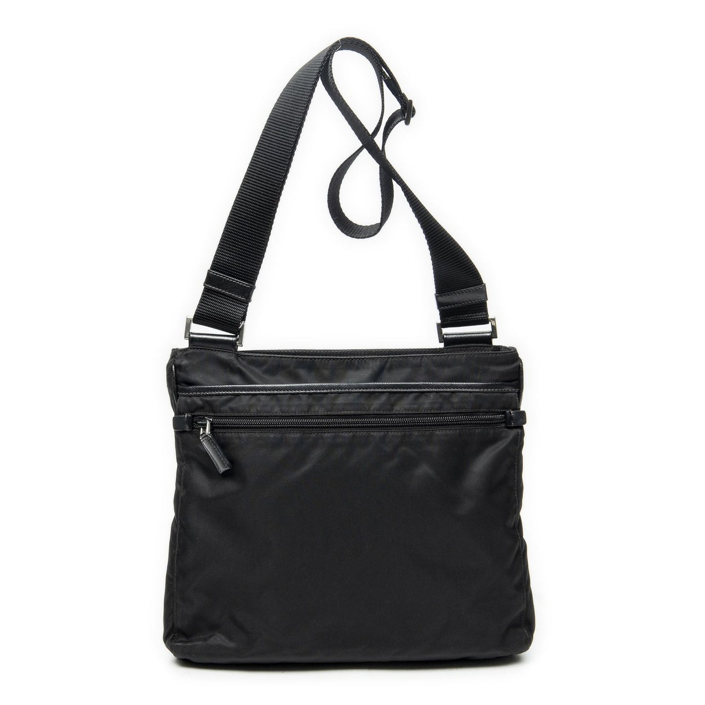 Prada Zip Messenger Crossbody Black Nylon Canvas — view 5