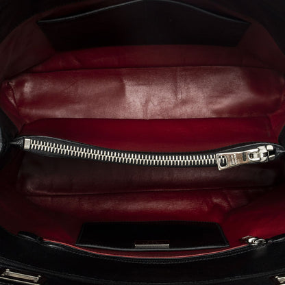Prada Leather Turnlock Twin Tote Black Saffiano — view 9