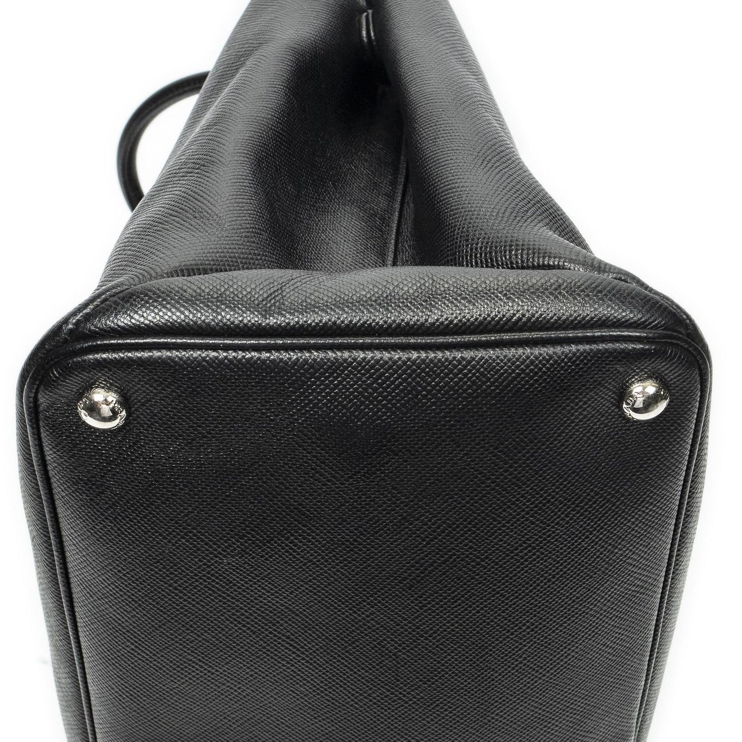 Prada Leather Turnlock Twin Tote Black Saffiano — view 8