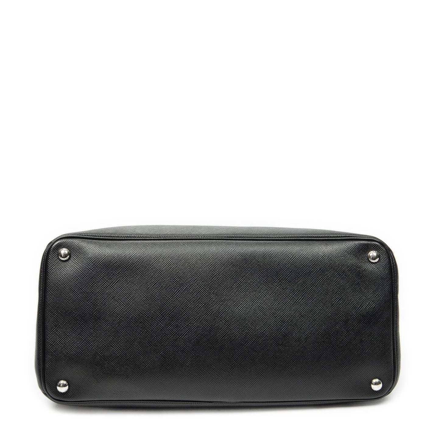 Prada Leather Turnlock Twin Tote Black Saffiano — view 6