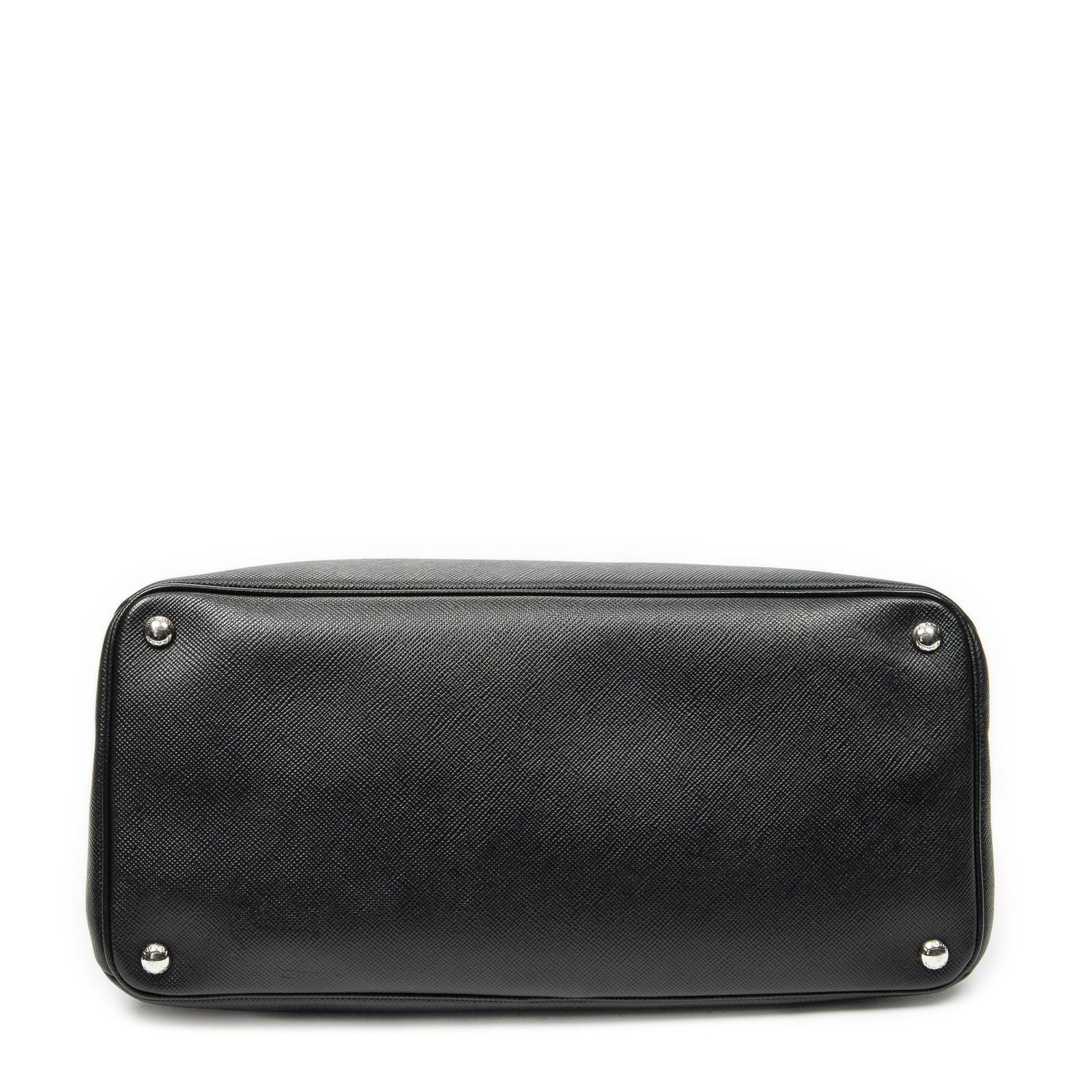 Prada Leather Turnlock Twin Tote Black Saffiano — view 6