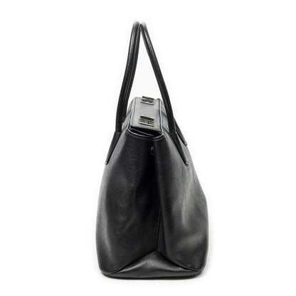 Prada Leather Turnlock Twin Tote Black Saffiano — view 3