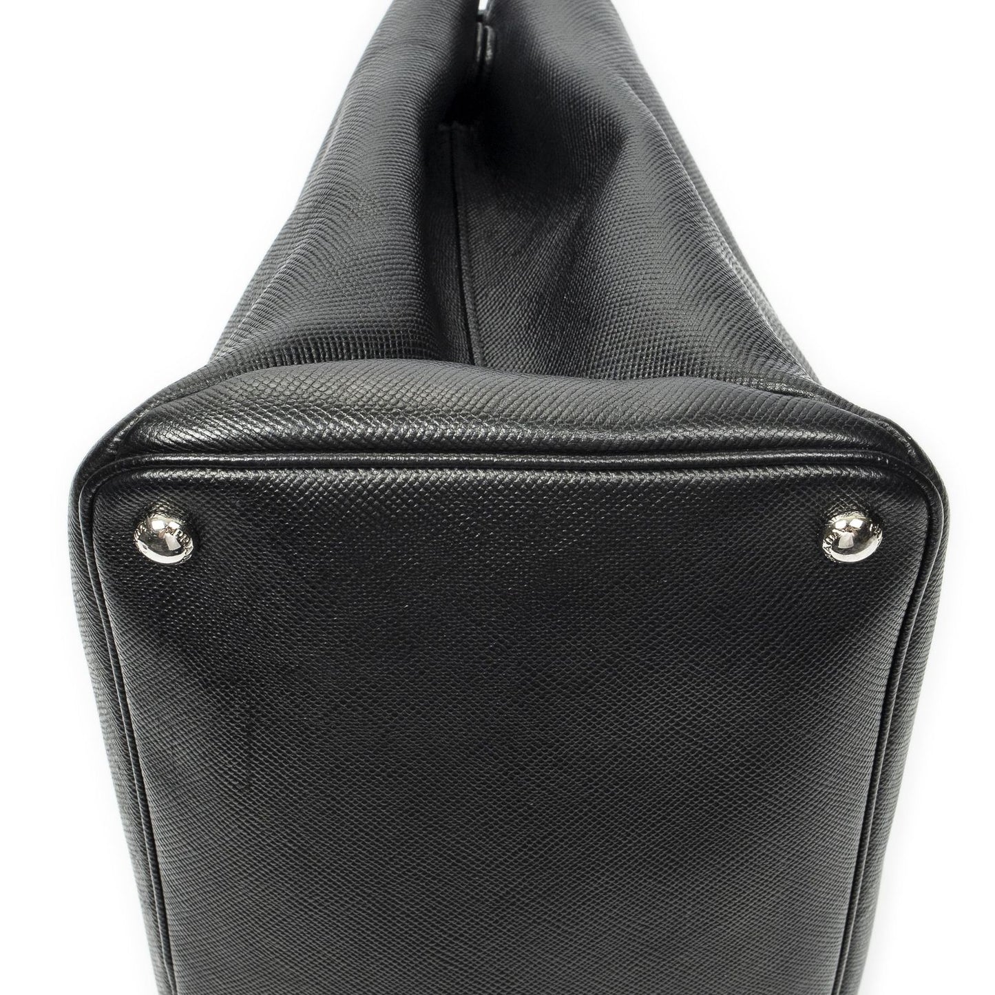 Prada Leather Turnlock Twin Tote Black Saffiano — view 7
