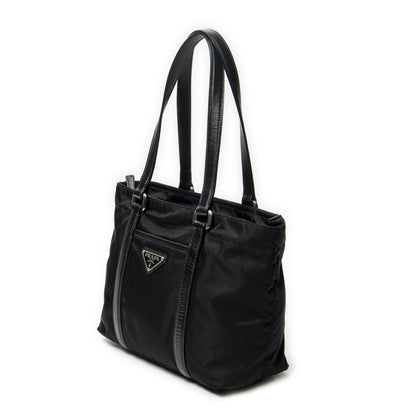 Prada Zip Shopping Tote Black Nylon Canvas — view 2