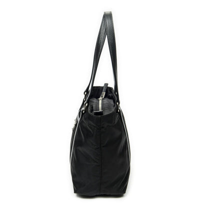 Prada Zip Shopping Tote Black Nylon Canvas — view 3