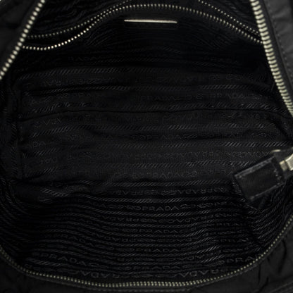 Prada Zip Shopping Tote Black Nylon Canvas — view 9