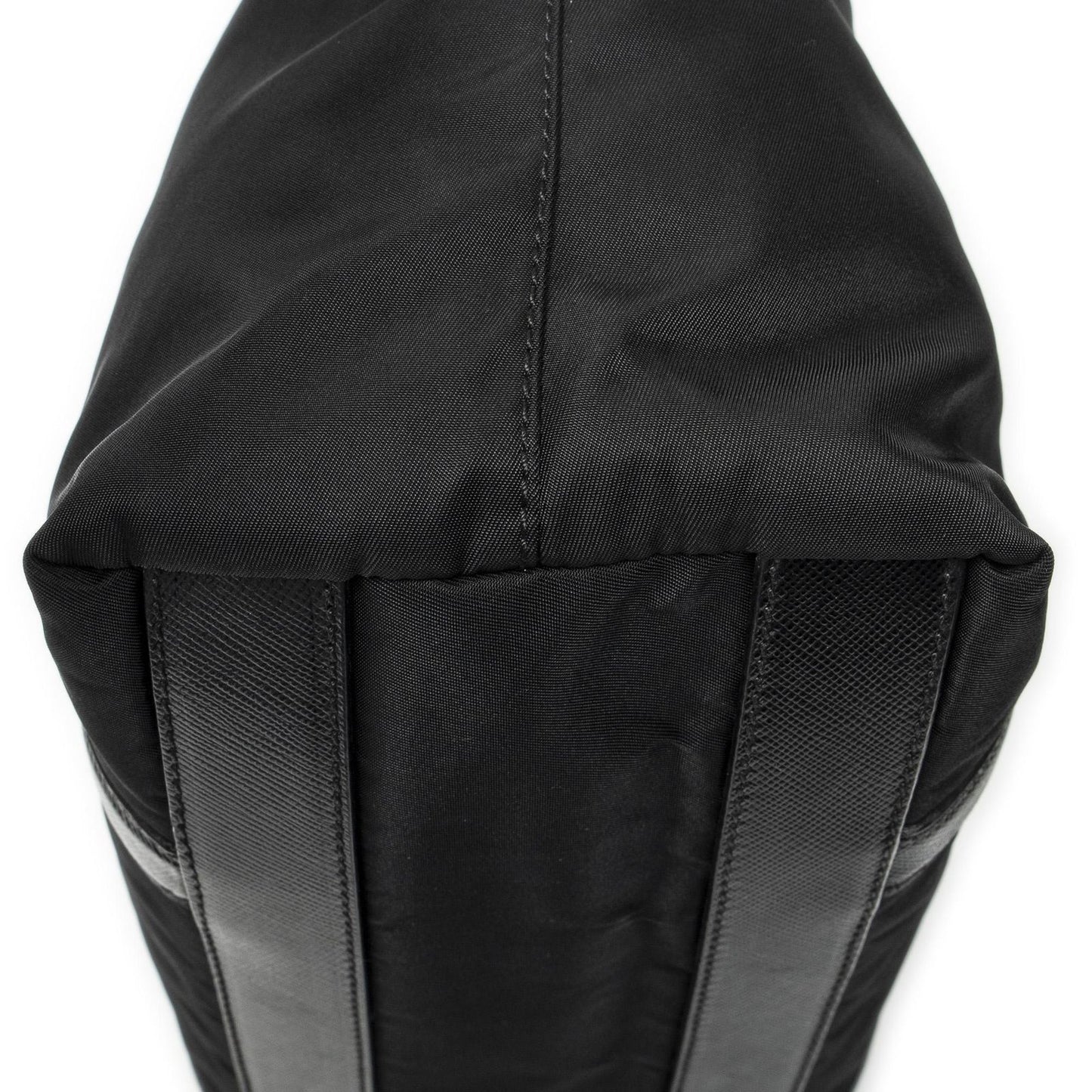 Prada Zip Shopping Tote Black Nylon Canvas — view 7