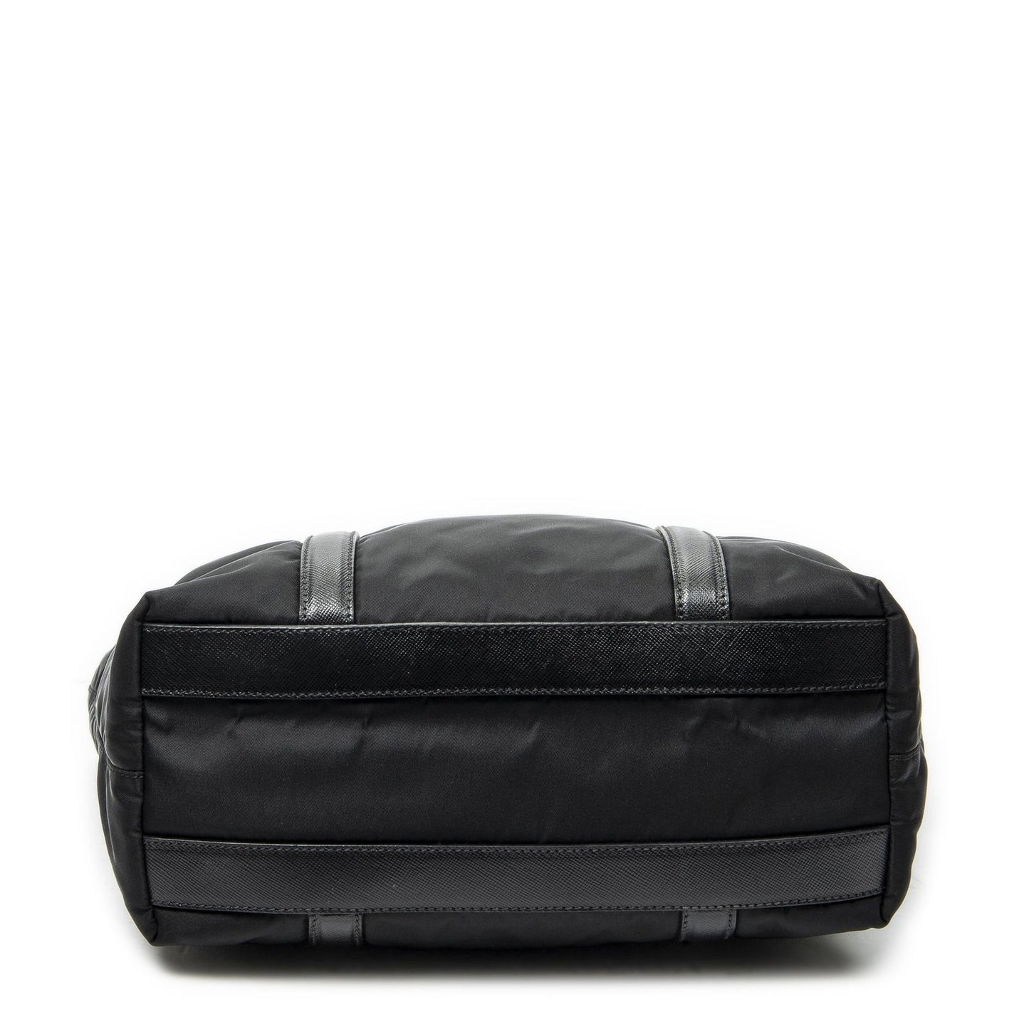Prada Zip Shopping Tote Black Nylon Canvas — view 6