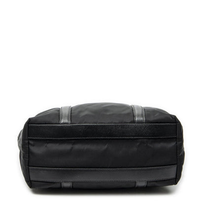 Prada Zip Shopping Tote Black Nylon Canvas — view 6