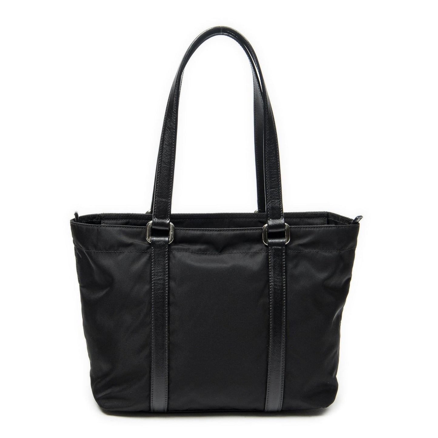 Prada Zip Shopping Tote Black Nylon Canvas — view 5