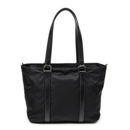 Prada Zip Shopping Tote Black Nylon Canvas — view 5