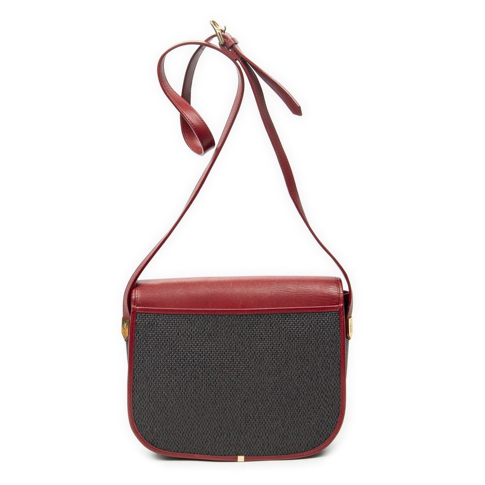 Saint Laurent Vintage Flap Crossbody Red Gray Van Gogh Canvas — view 5