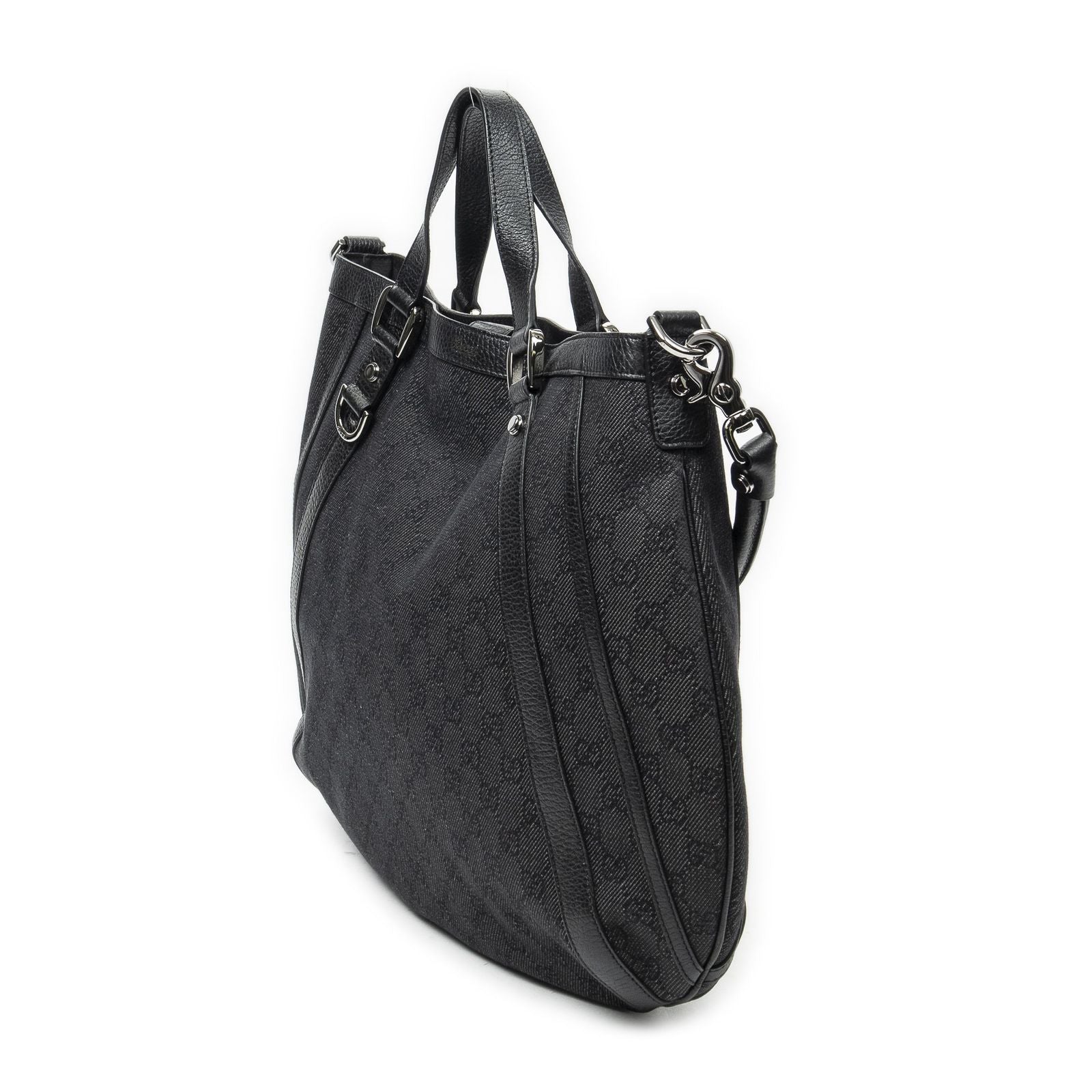 Gucci Convertible Tote Black Denim GG — view 2