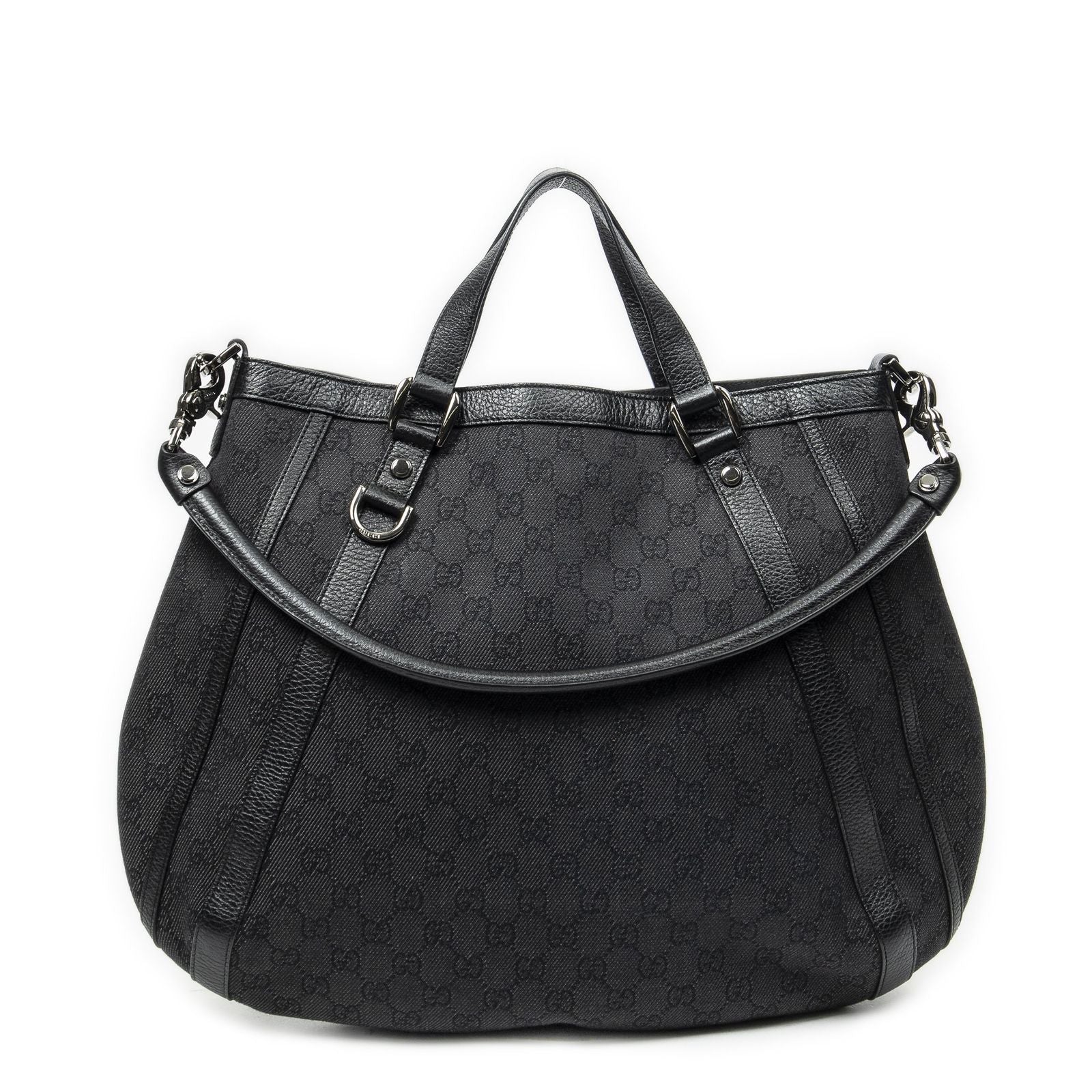 Gucci Convertible Tote Black Denim GG — view 5
