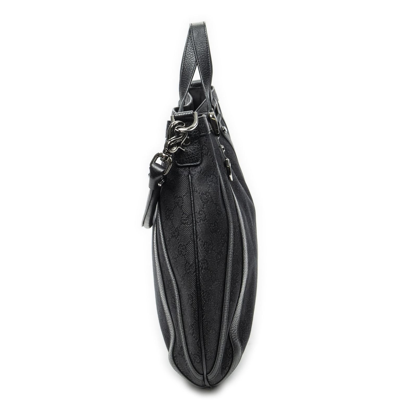 Gucci Convertible Tote Black Denim GG — view 4