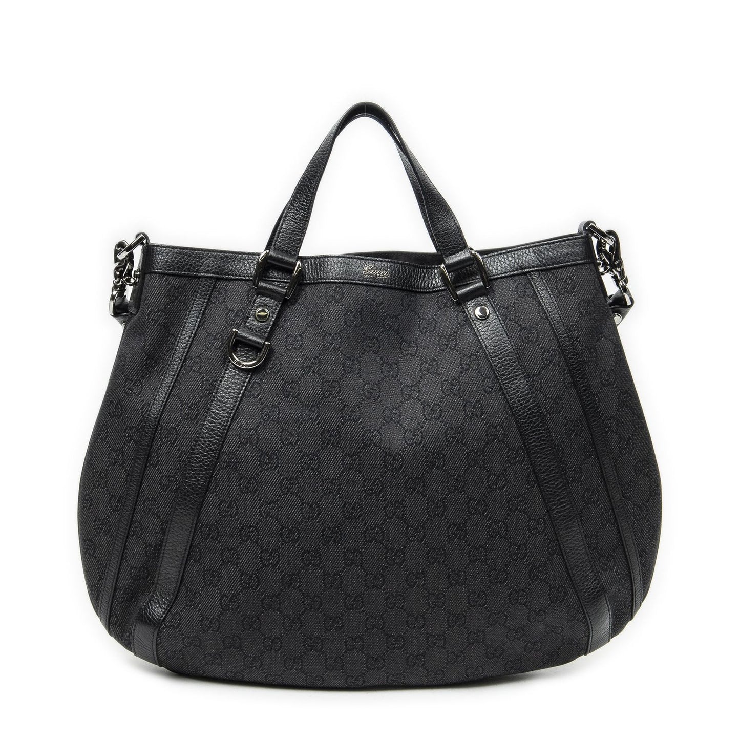 Gucci Convertible Tote Black Denim GG