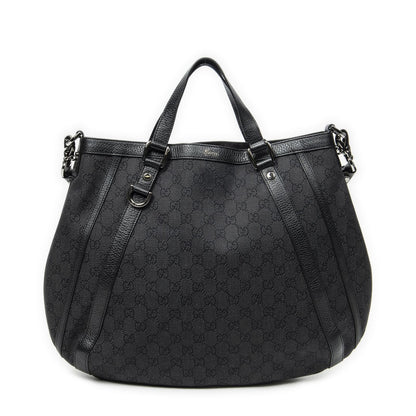 Gucci Convertible Tote Black Denim GG