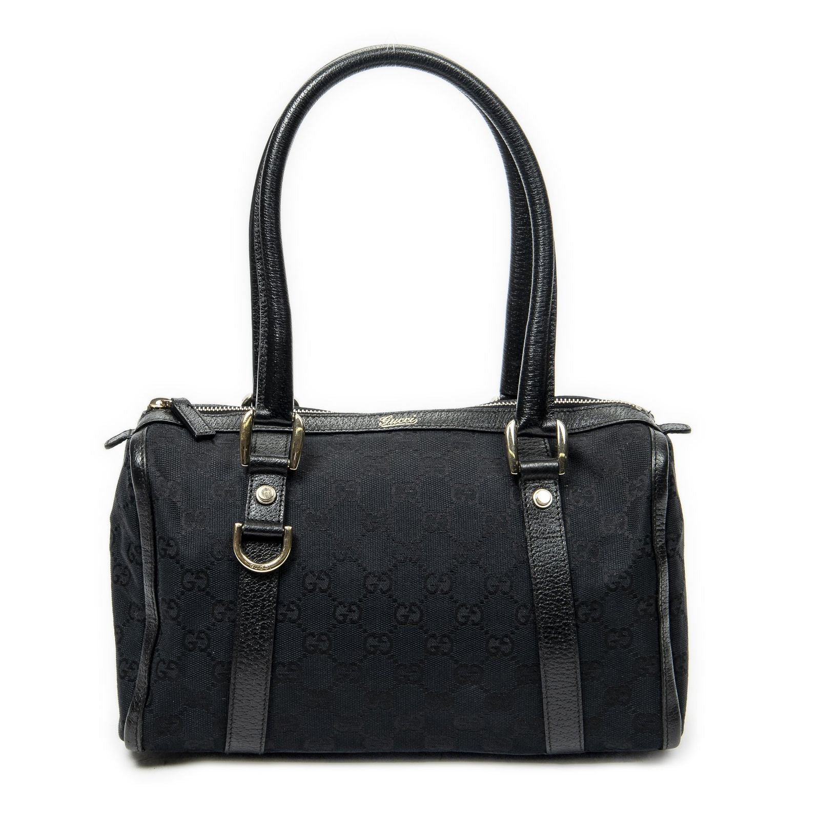 Gucci Abbey Boston Black GG Canvas Messenger