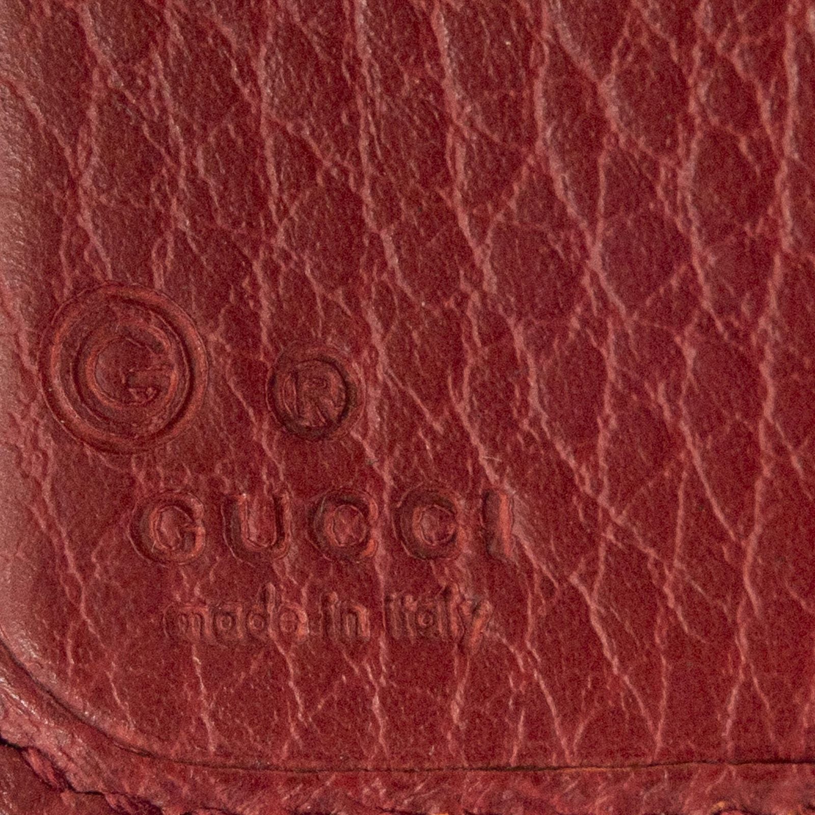 Gucci Compact Zip Bifold Wallet Red Beige GG Canvas — view 5