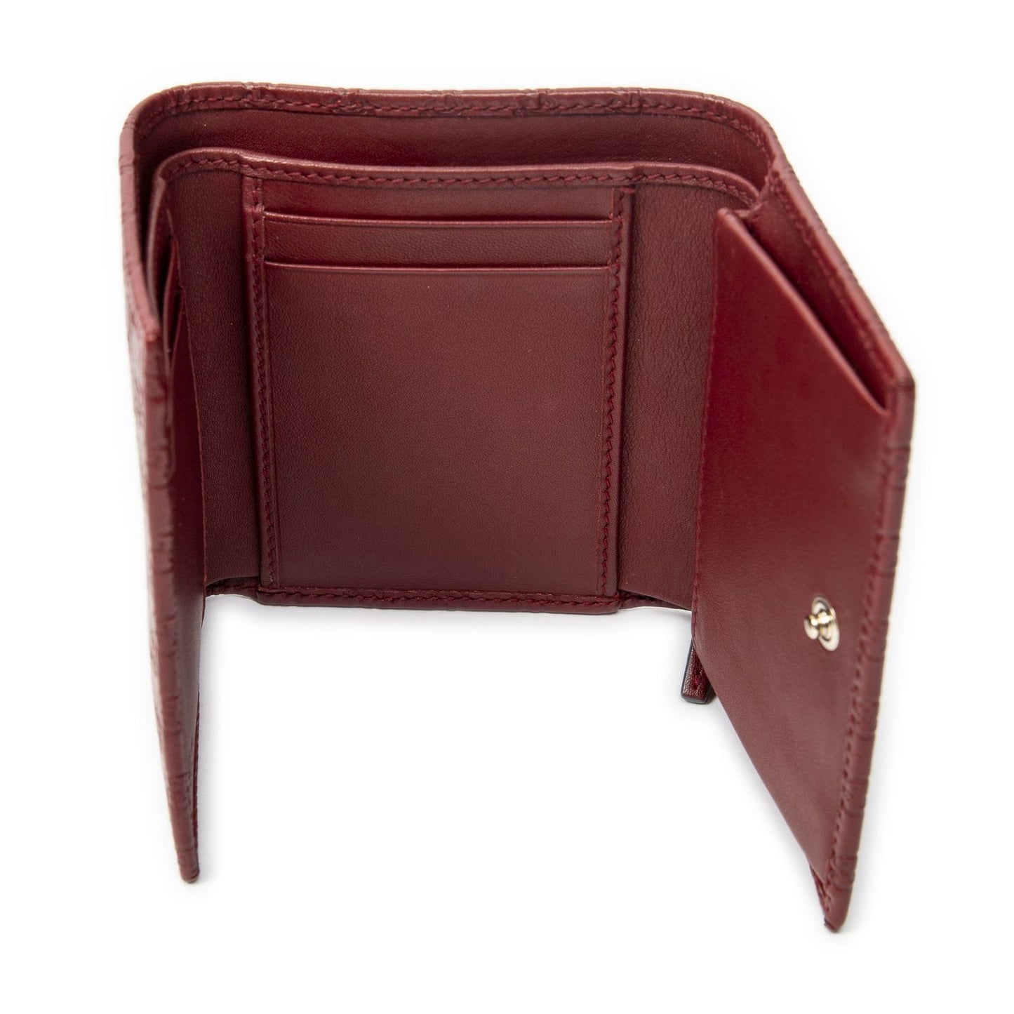 Gucci Compact Bifold Wallet Red Guccissima — view 4