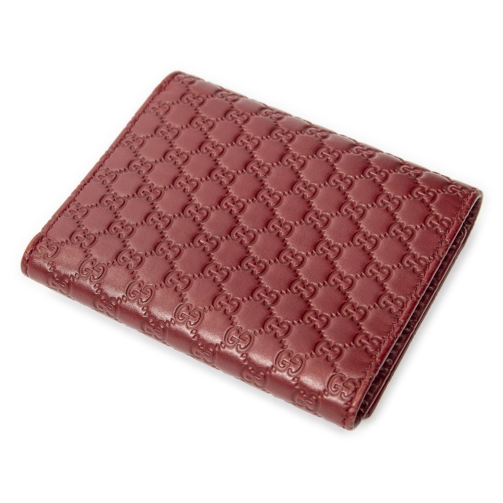 Gucci Compact Bifold Wallet Red Guccissima — view 2