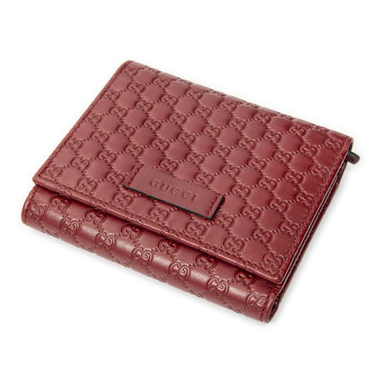 Gucci Compact Bifold Wallet Red Guccissima