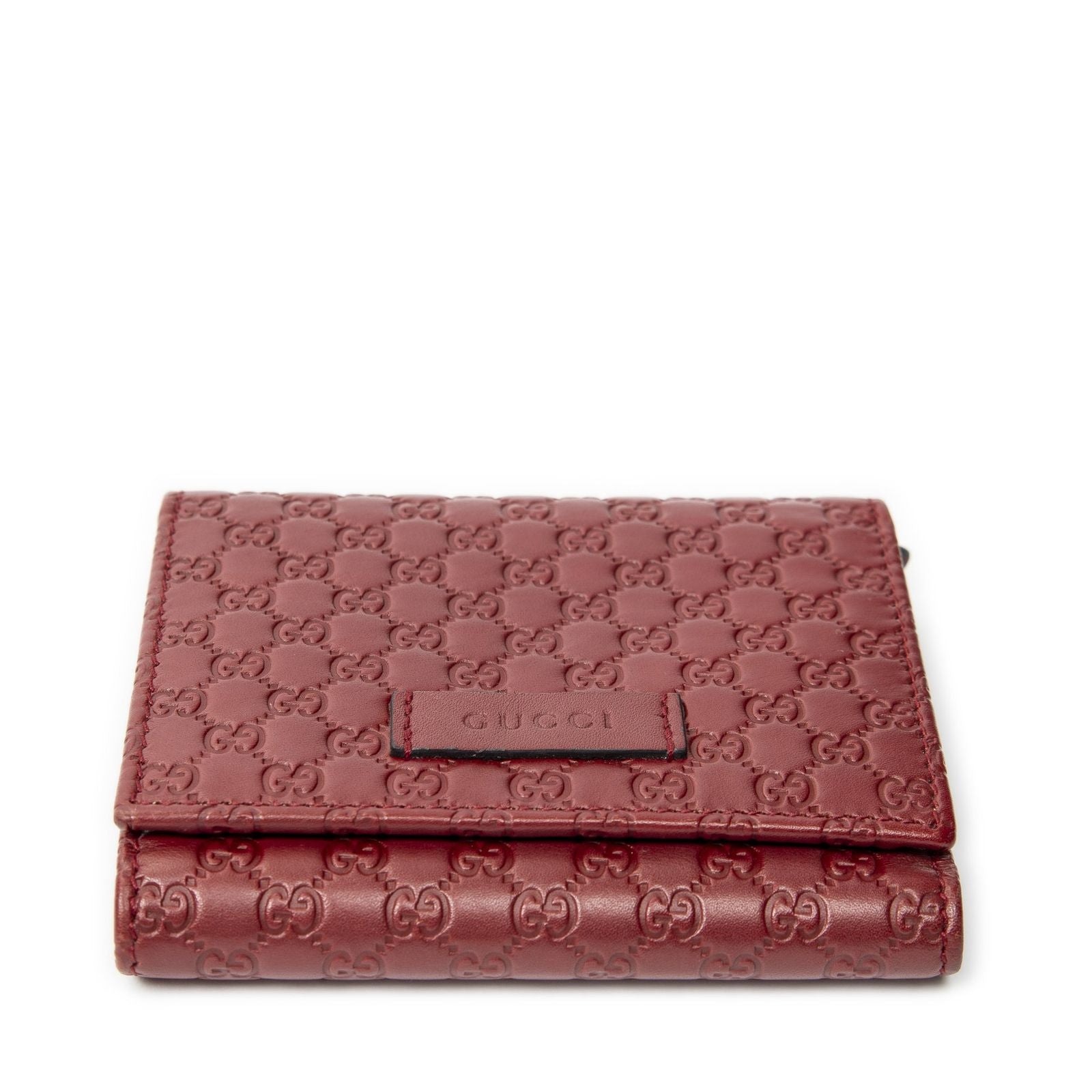 Gucci Compact Bifold Wallet Red Guccissima — view 3