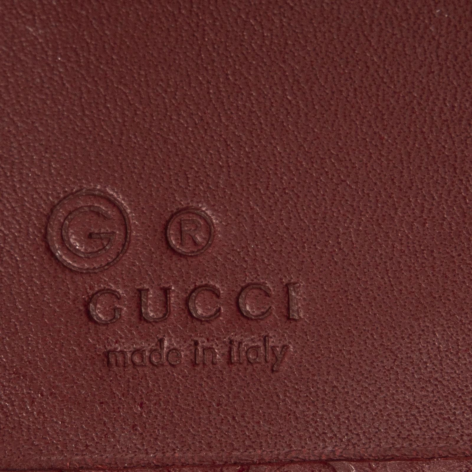 Gucci Compact Bifold Wallet Red Guccissima — view 5