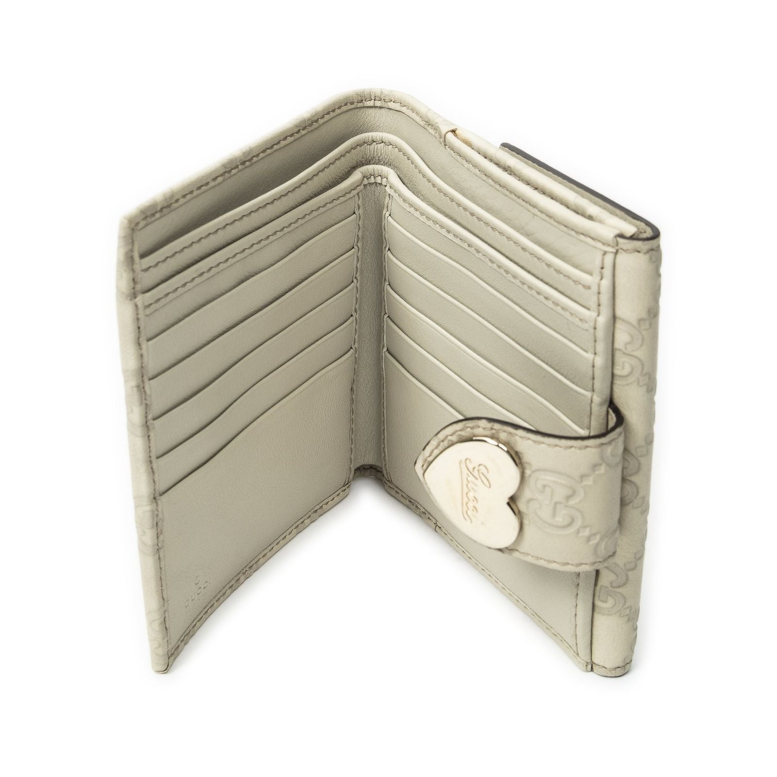 Gucci Compact Bifold Wallet Ivory Guccissima — view 4