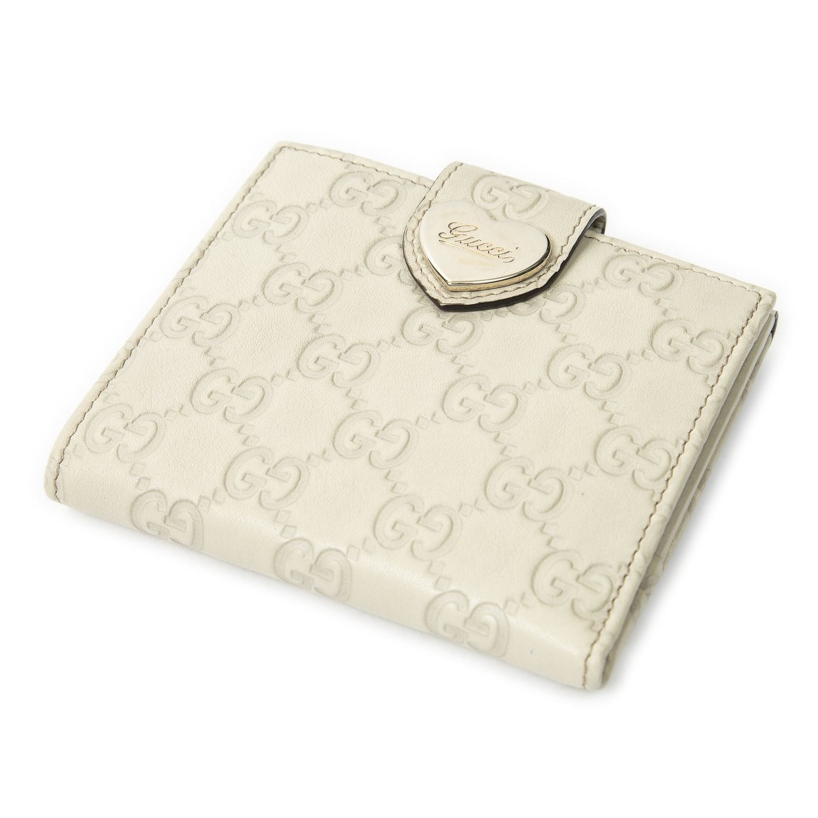 Gucci Compact Bifold Wallet Ivory Guccissima