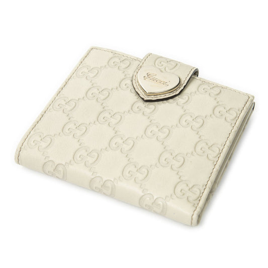 Gucci Compact Bifold Wallet Ivory Guccissima