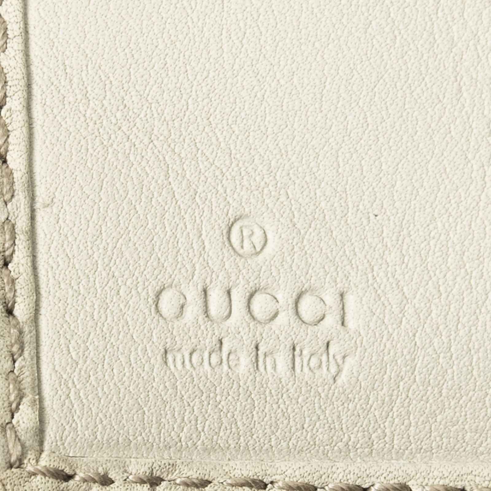 Gucci Compact Bifold Wallet Ivory Guccissima — view 5