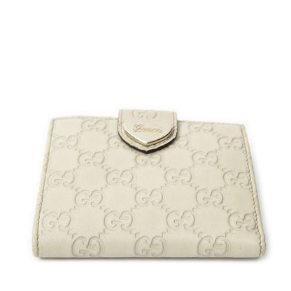 Gucci Compact Bifold Wallet Ivory Guccissima — view 3