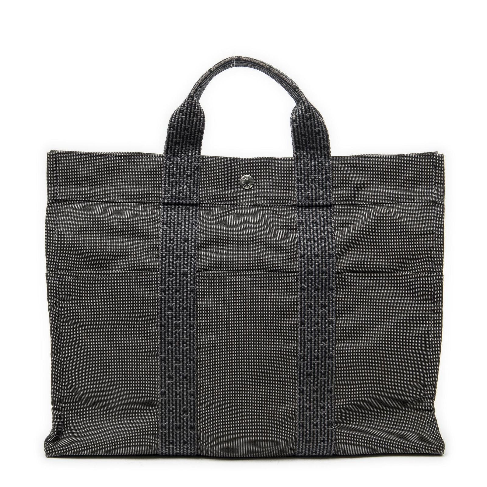 Hermes Her Line Tote Gray Canvas