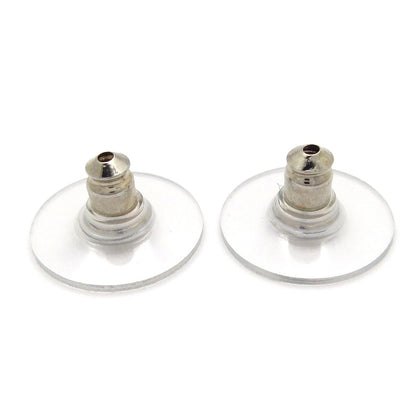 Chanel Earrings CC Logo Silver White Clear — view 6
