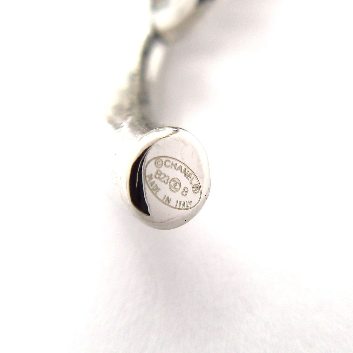 Chanel Earrings CC Logo Silver White Clear — view 5