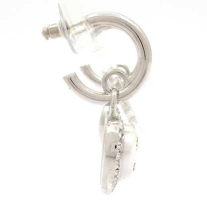 Chanel Earrings CC Logo Silver White Clear — view 2