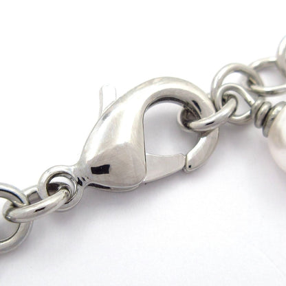 Chanel Choker CC Logo Silver White Clear Chain Necklace — view 4