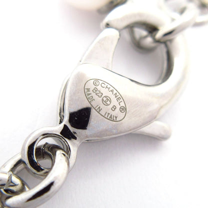 Chanel Choker CC Logo Silver White Clear Chain Necklace — view 5
