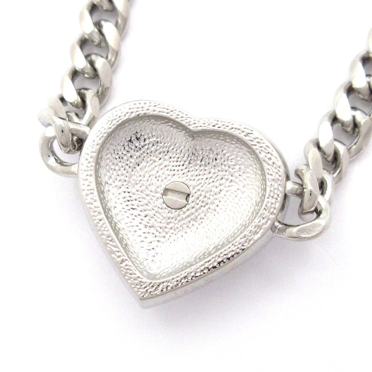 Chanel Choker CC Logo Silver White Clear Chain Necklace — view 3