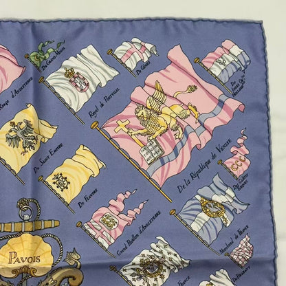 Hermes Scarf Silk Pavois Flag Blue — view 3