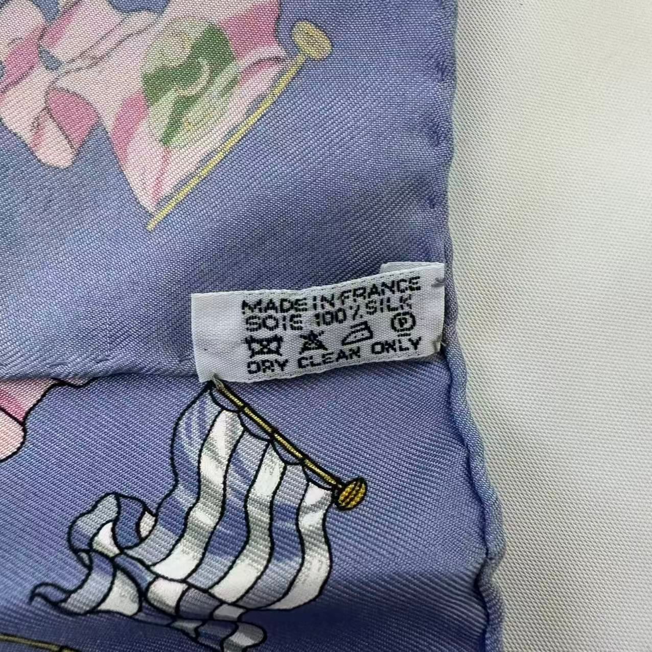 Hermes Scarf Silk Pavois Flag Blue — view 8
